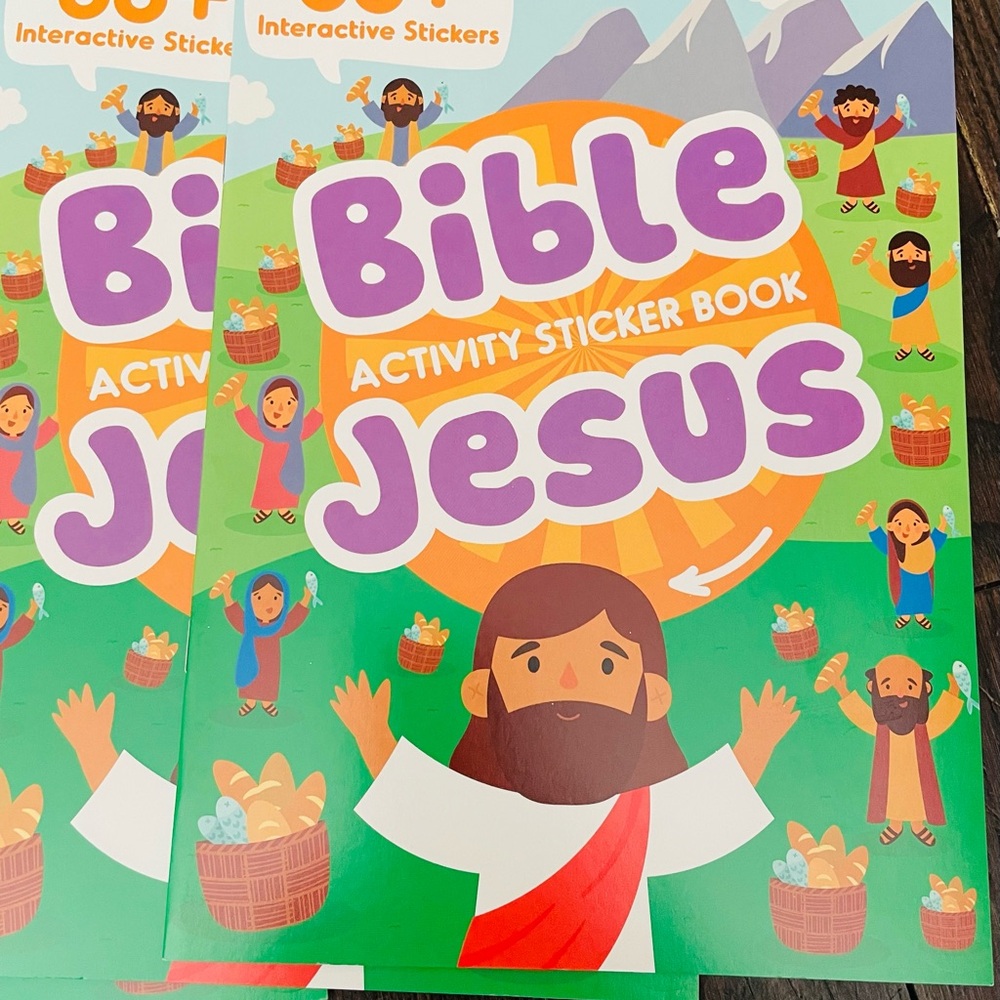 Bible Jesus Activity Sticker Book for Kids - Green and Orange